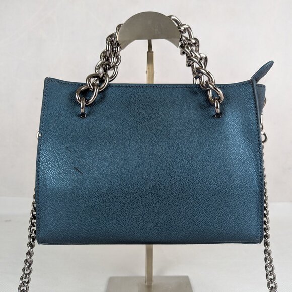 CHARLES & KEITH Teal Chain Handle Tote Bag Shoulder Bag - Picture 3 of 15